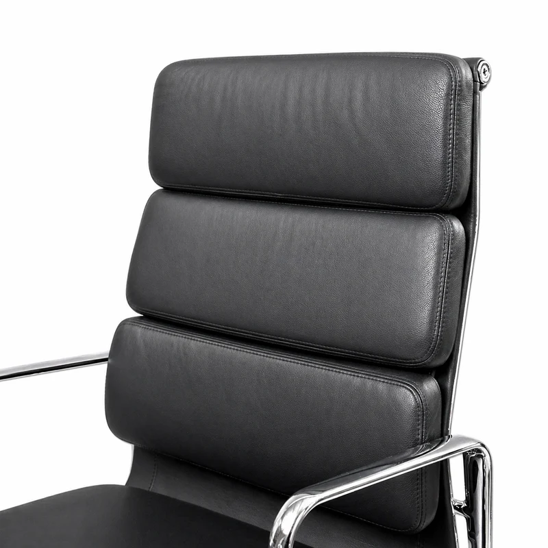 Vitra EA 219 Leder schwarz Chrom