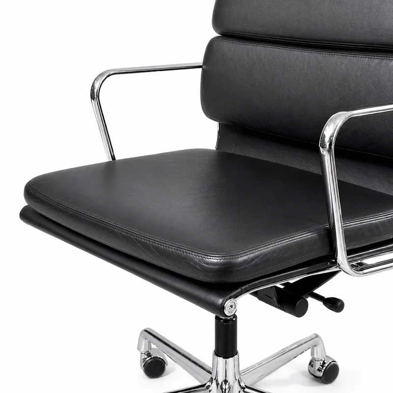 Vitra EA 219 Leder schwarz Chrom