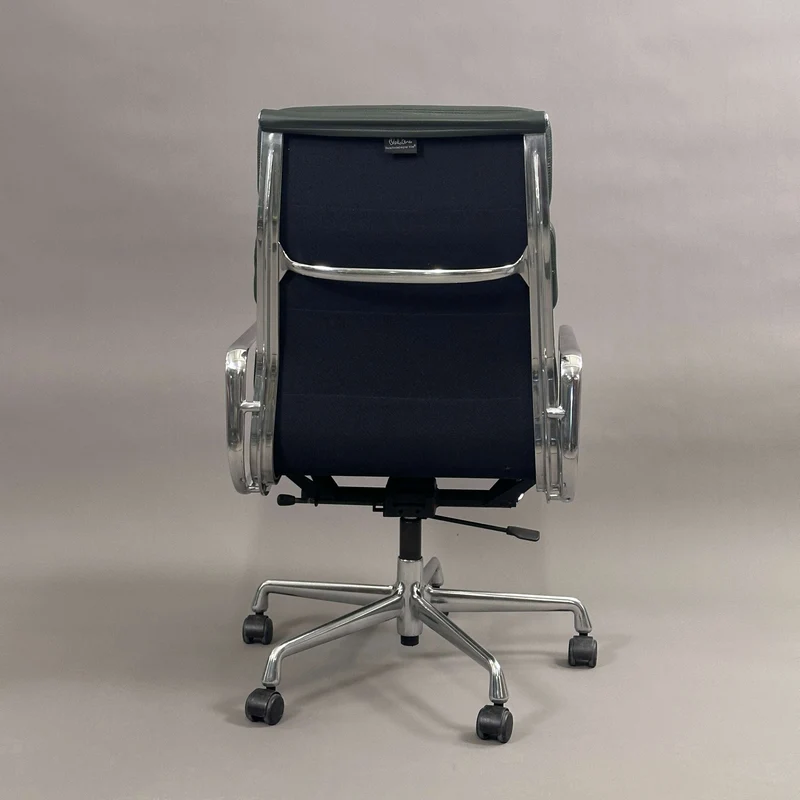 Vitra EA 219 Leder dunkelgrün Alu poliert