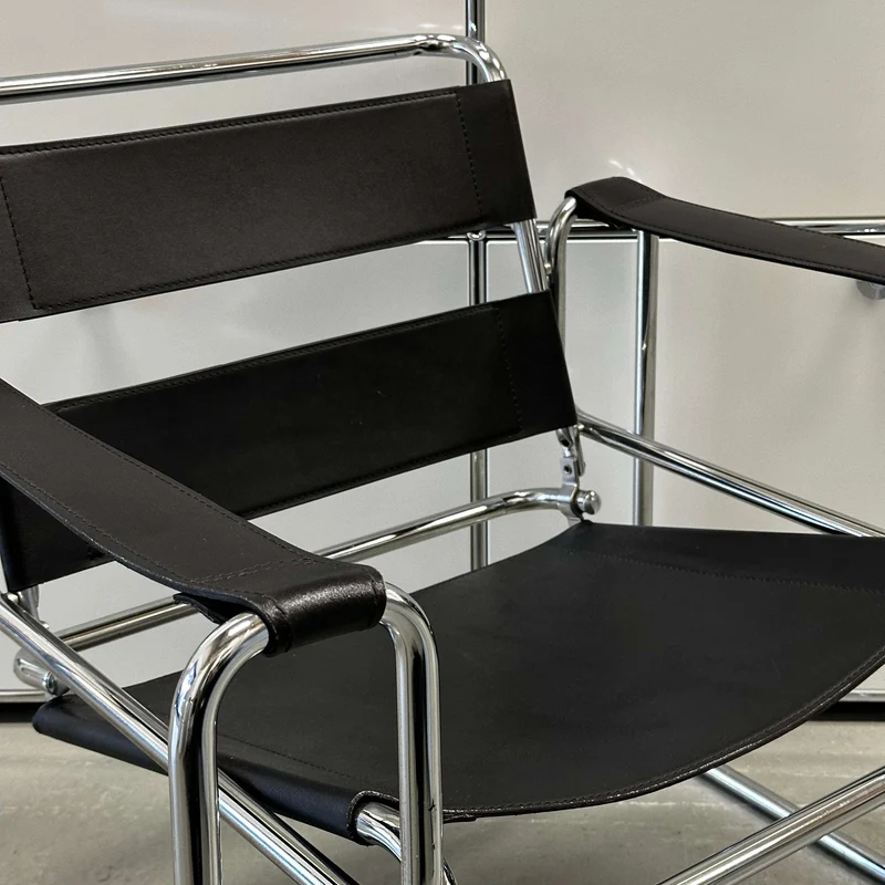 Wassily/Knoll Sessel Replikat Leder schwarz