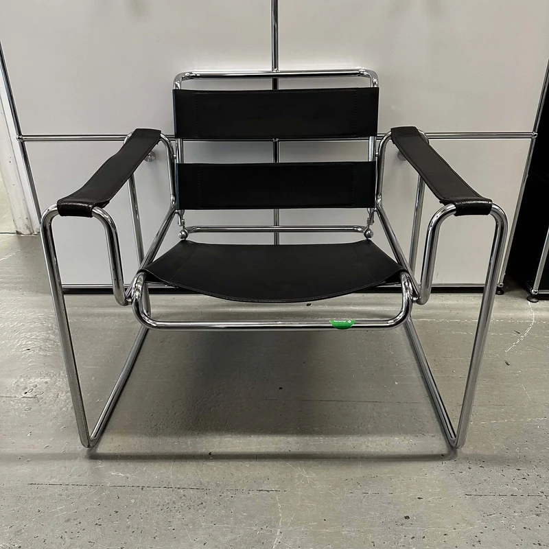 Wassily/Knoll Sessel Replikat Leder schwarz