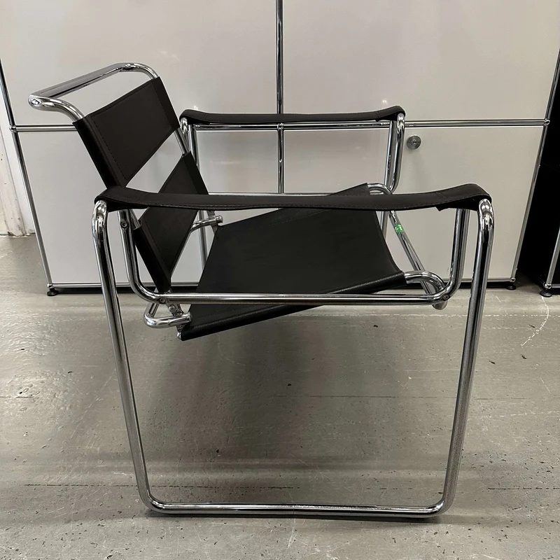 Wassily/Knoll Sessel Replikat Leder schwarz