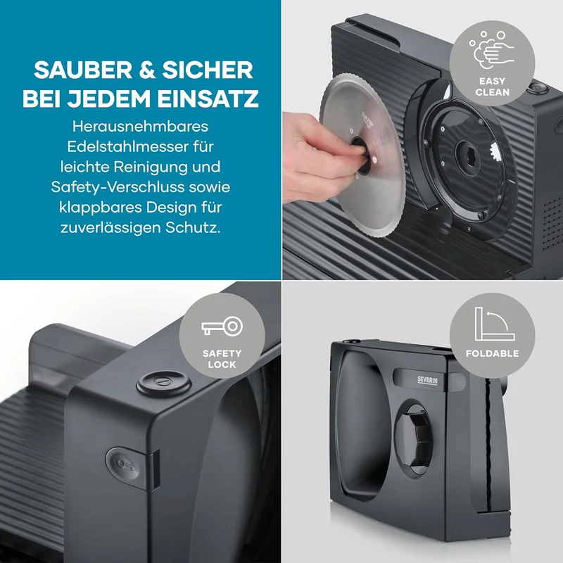 SEVERIN Allesschneider für Brot, Aufschnitt oder Käse, Brotschneidemaschine mit stufenlos einstellba