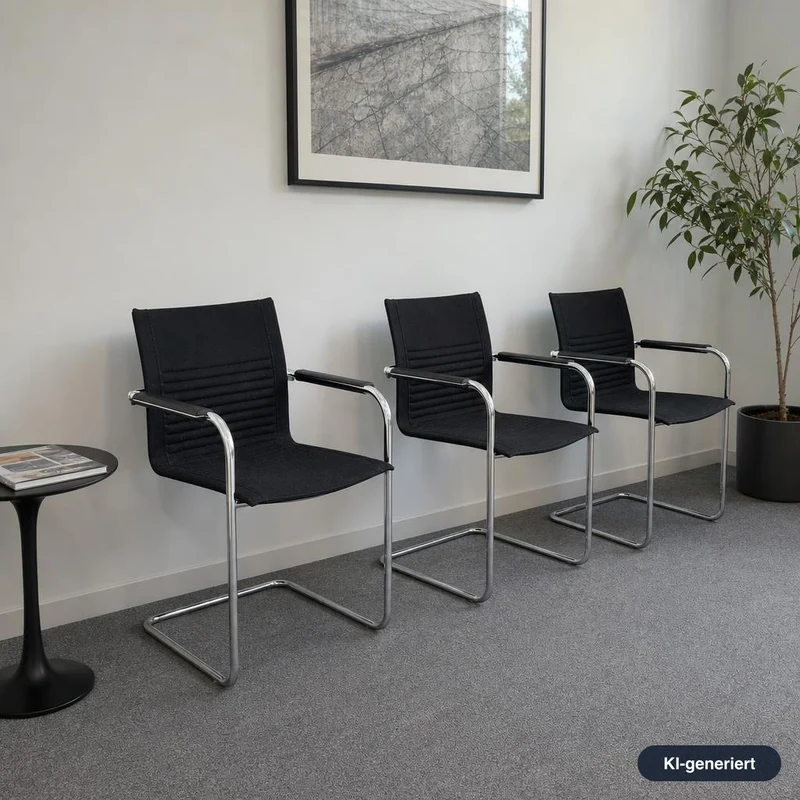 Walter Knoll Art Collection Freischwinger Stoff schwarz
