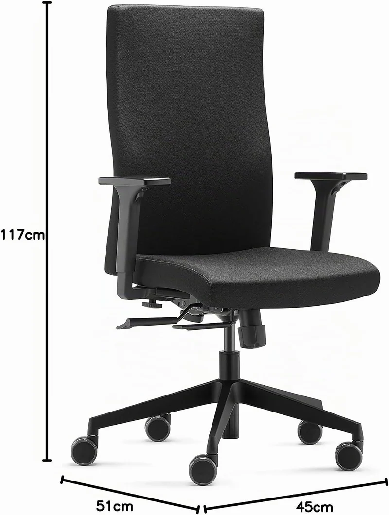 Trendoffice to-Strike Comfort sk 9248 | ergonomischer Bürostuhl | gepolstert | schwarz | mit Armlehn
