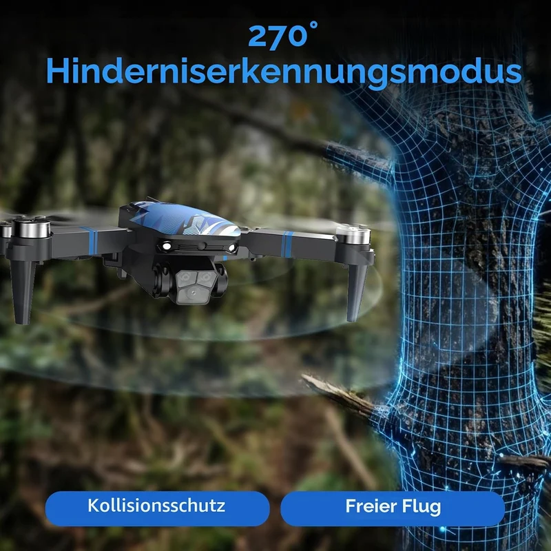 Drohne mit Kamera RC LCD Bildschirm FPV live Video, Drohne für Kinder mit Bürstenlosem Motor, 270°-H