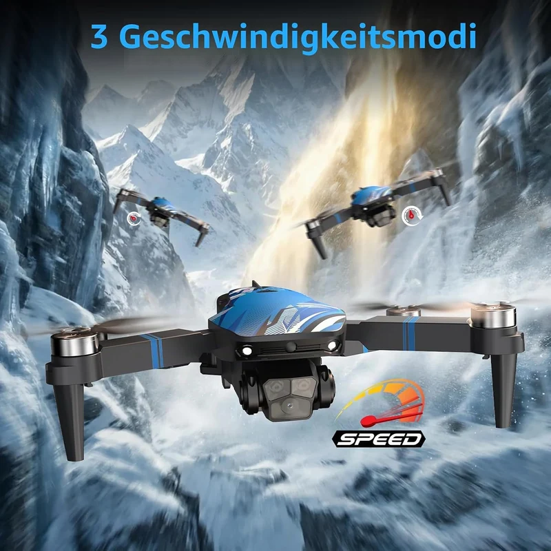 Drohne mit Kamera RC LCD Bildschirm FPV live Video, Drohne für Kinder mit Bürstenlosem Motor, 270°-H