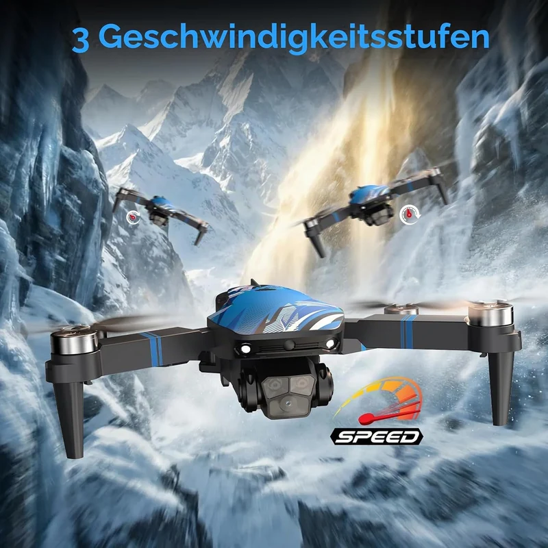 Drohne mit Kamera RC LCD Bildschirm FPV live Video, Drohne für Kinder mit Bürstenlosem Motor, 270°-H