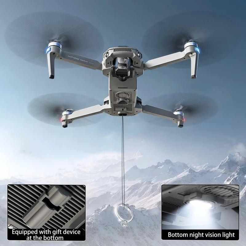 X-Verse KF100MAX Drohne mit Kameras 4K HD EIS, Bildschirmfernsteuerung, RC 6km, 3 Achsen Gimbal, 360