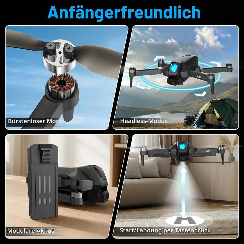 Drohne mit Kamera, 4,5″ LCD Bildschirm auf der Fernbedienung, Drohne mit Bildschirm, FPV-Drohnen mit