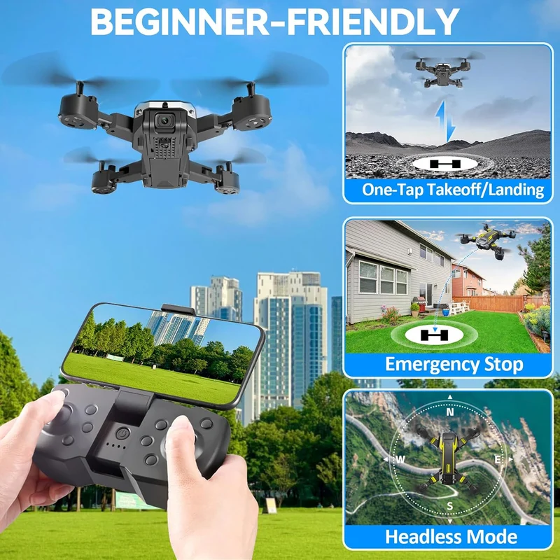 Drohne mit Kamera 4K, Faltbare Drohne, 360° Flip, Ein-Knopf Start/Landung, Headless Mode, Höhenhalte