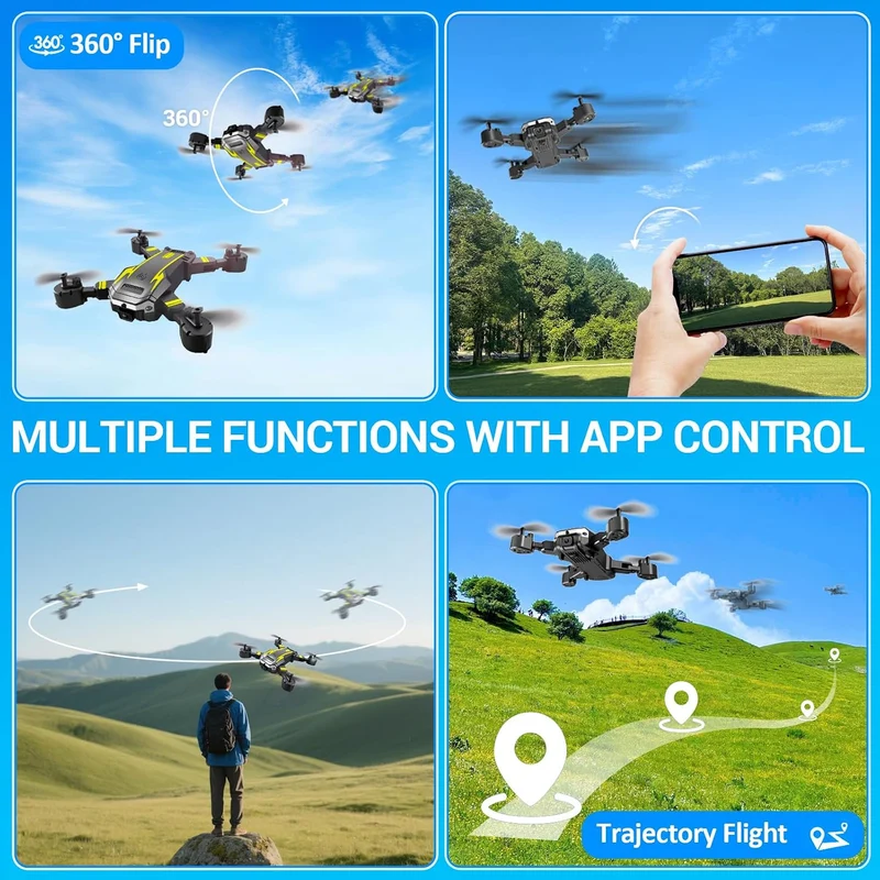 Drohne mit Kamera 4K, Faltbare Drohne, 360° Flip, Ein-Knopf Start/Landung, Headless Mode, Höhenhalte