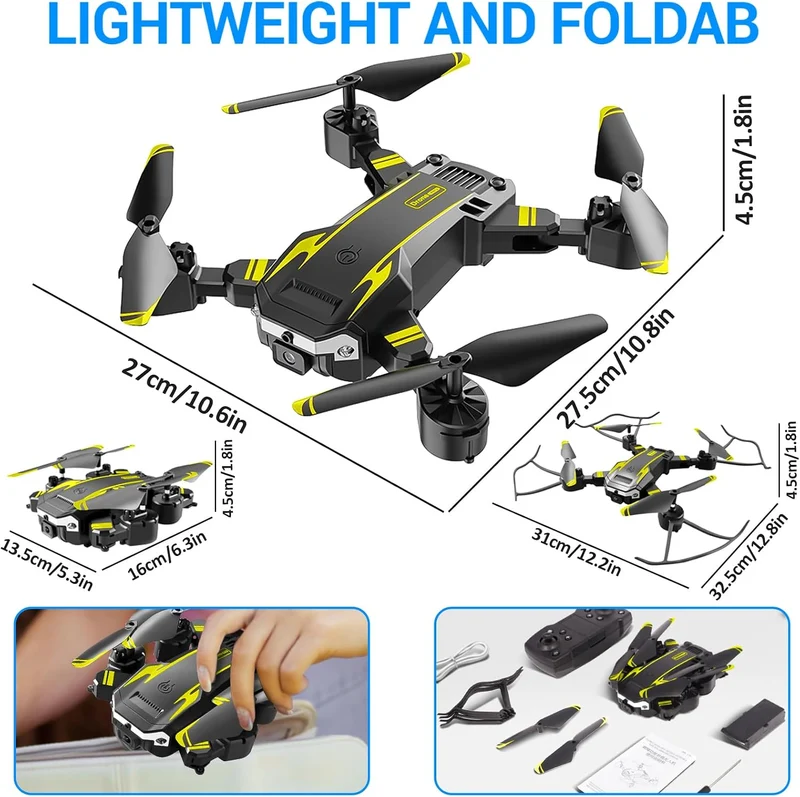 Drohne mit Kamera 4K, Faltbare Drohne, 360° Flip, Ein-Knopf Start/Landung, Headless Mode, Höhenhalte