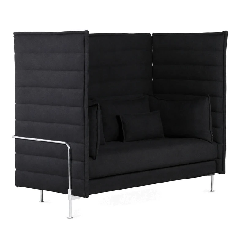 Vitra Alcove Highback 2-Sitzer Sofa schwarz