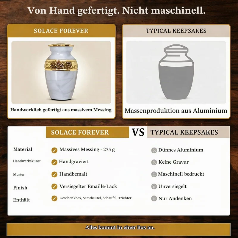 Weisse Andenken-Urne – Mini-Urne für Asche mit Box und Tasche im Lieferumfang – ehren Sie Ihre Liebs