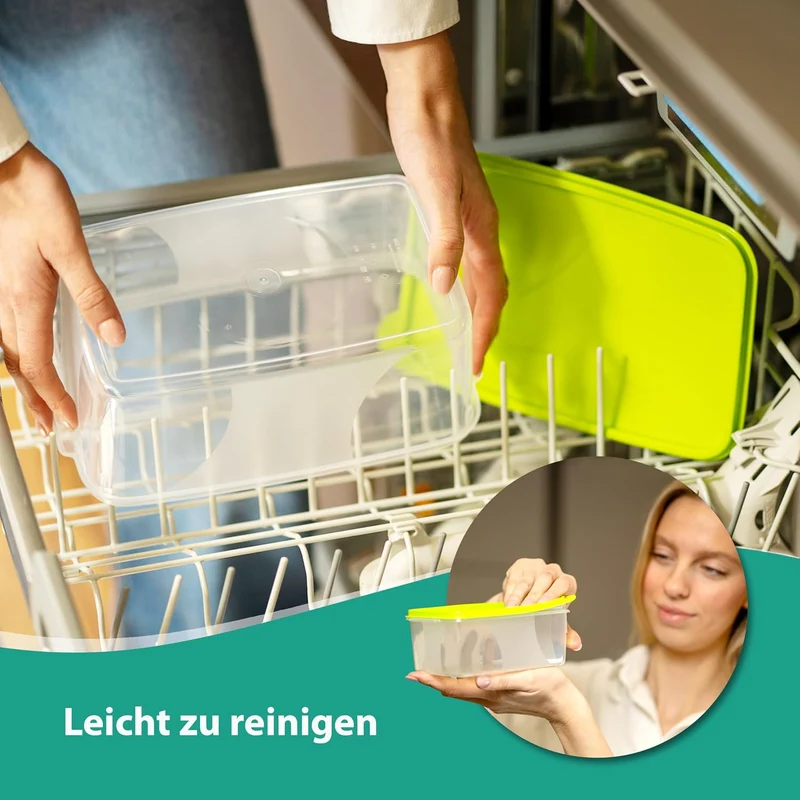 MiraHome Gefrierdosen 4x3L rechteckig grün – Vorratsdosen mit Deckel luftdicht – Transparente Frisch
