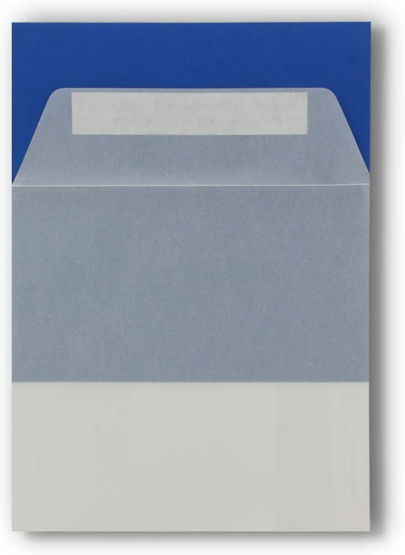 200x Quadratische Brief-Umschläge ohne Fenster in Transparent Weiss - 15,5 x 15,5 cm - Haftklebung -