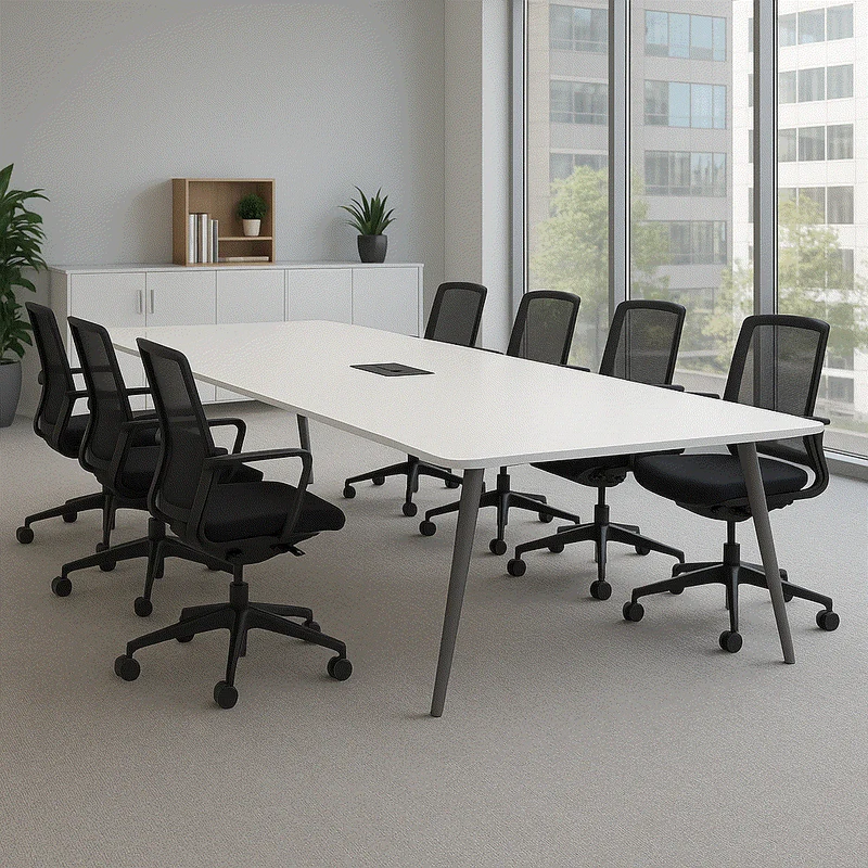 Steelcase Konferenztisch Potrero 415 Light Table 305x92cm mit Mediakit