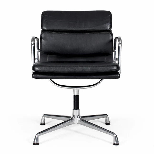 Vitra EA 208 Soft Pad Chair Leder schwarz