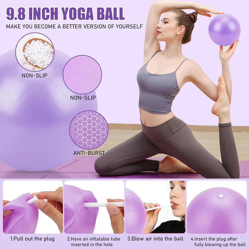 Pilates Ring Set - Pilates Essential Kit mit 12,6''/32 cm Magic Circle, Pilates Ball, Pilates Bänder
