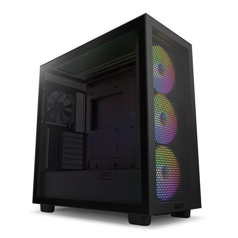 NZXT H7 Flow RGB - CM-H71FW-R1 - ATX Mid-Tower Gaming PC-Gehäuse - USB-C Port - Mesh Front- & Temper