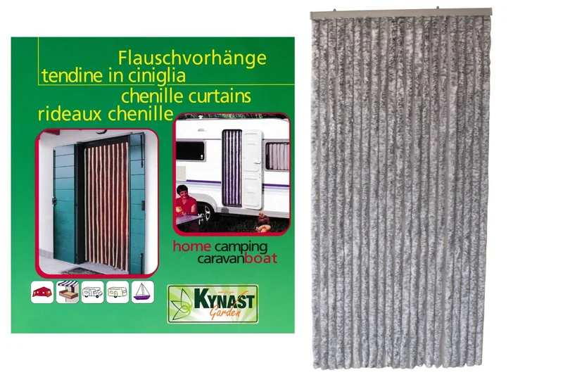Unbekannt Flauschvorhang 90 x 200 cm Chenille Türvorhang grau Vorhang