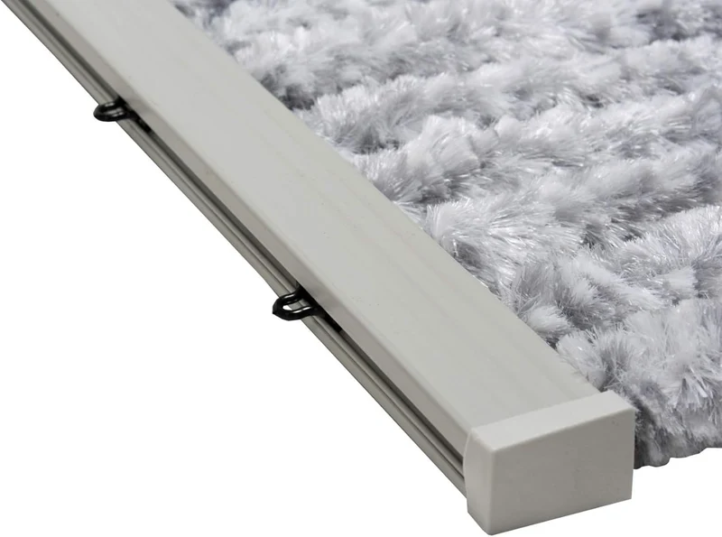 Unbekannt Flauschvorhang 90 x 200 cm Chenille Türvorhang grau Vorhang
