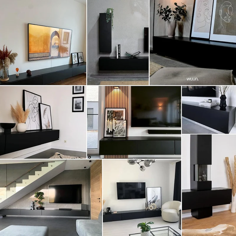 Wuun® TV-Lowboard Somero I 100cm bis 360cm I TV-Schrank & Hängeschrank für Wohnzimmer I Verschiedene