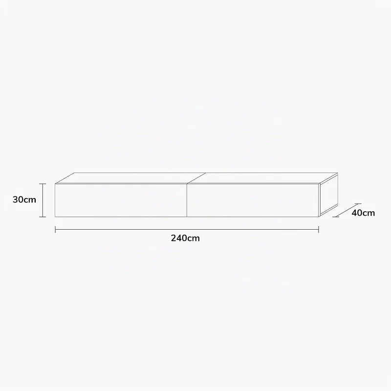 Wuun® TV-Lowboard Somero I 100cm bis 360cm I TV-Schrank & Hängeschrank für Wohnzimmer I Verschiedene