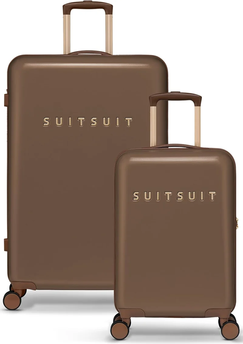 SUITSUIT Fab Seventies – Kofferset 2-teilig – Handgepäck-Koffer 55 cm – Check-in Koffer 76 cm – TSA-
