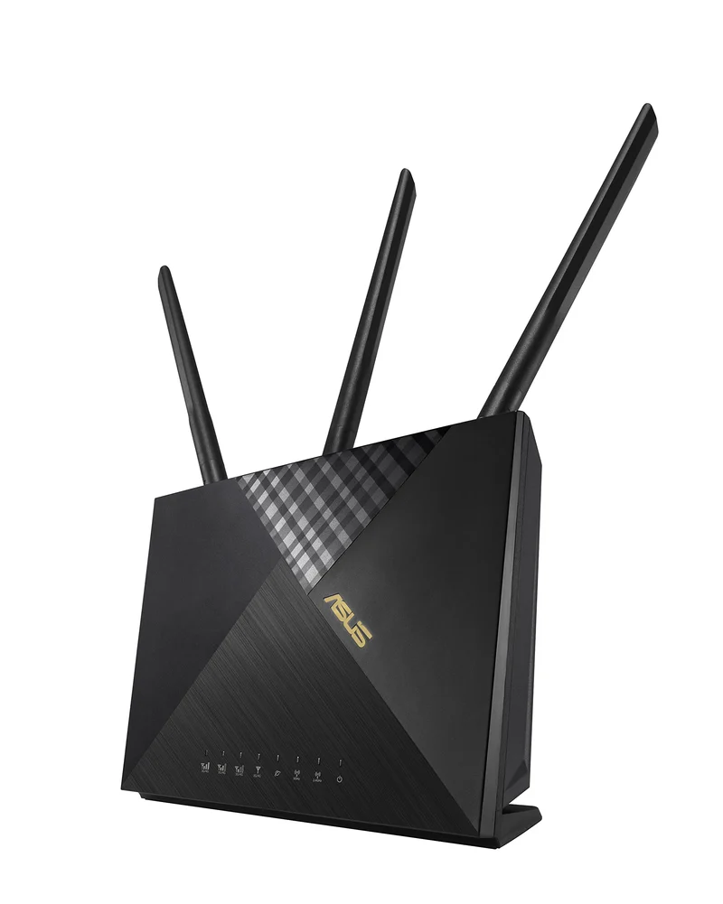 Asus 4G-AX56 LTE WLAN-Router (WiFi-6 AX1800, SIM Slot, LTE Cat. 6 bis zu 300 Mbits, Gigabit LAN, AiP
