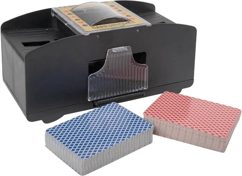 H&F Heimtextilien Pokerkoffer Set 500 Chips mit Kartenmischer – Komplettes Poker Spielset mit Karten