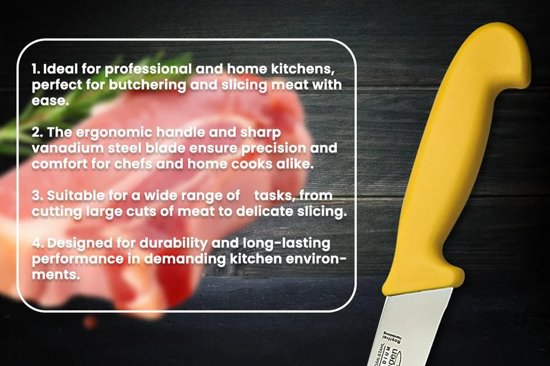SMI 3 Stück Küchenmesser Set Solingen Metzgermesser Wetzstahl Ausbeinmesser Fleischermesser Kochmess