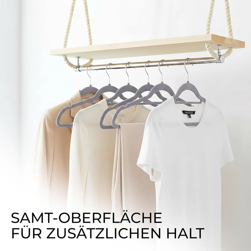 Utopia Home -Premium-Antirutsch-Kleiderbügel aus Samt - rutschfeste und strapazierfähige Kleiderbüge