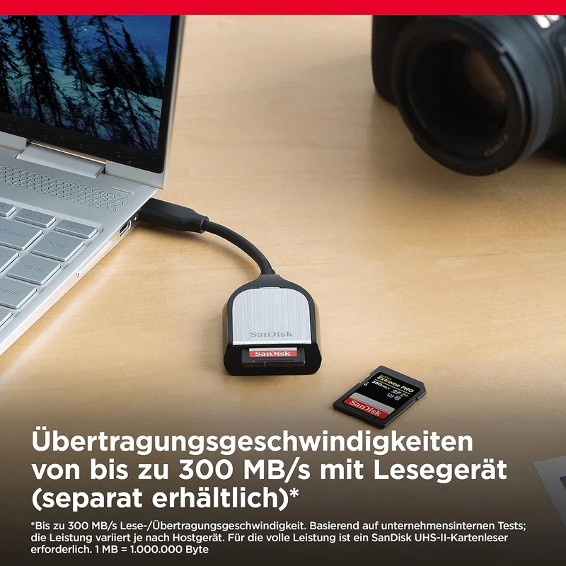 SanDisk Extreme PRO SDHC UHS-II Speicherkarte V90 256 GB (300 MB/s, 8K-, 4K- und Full-HD-Videoaufnah