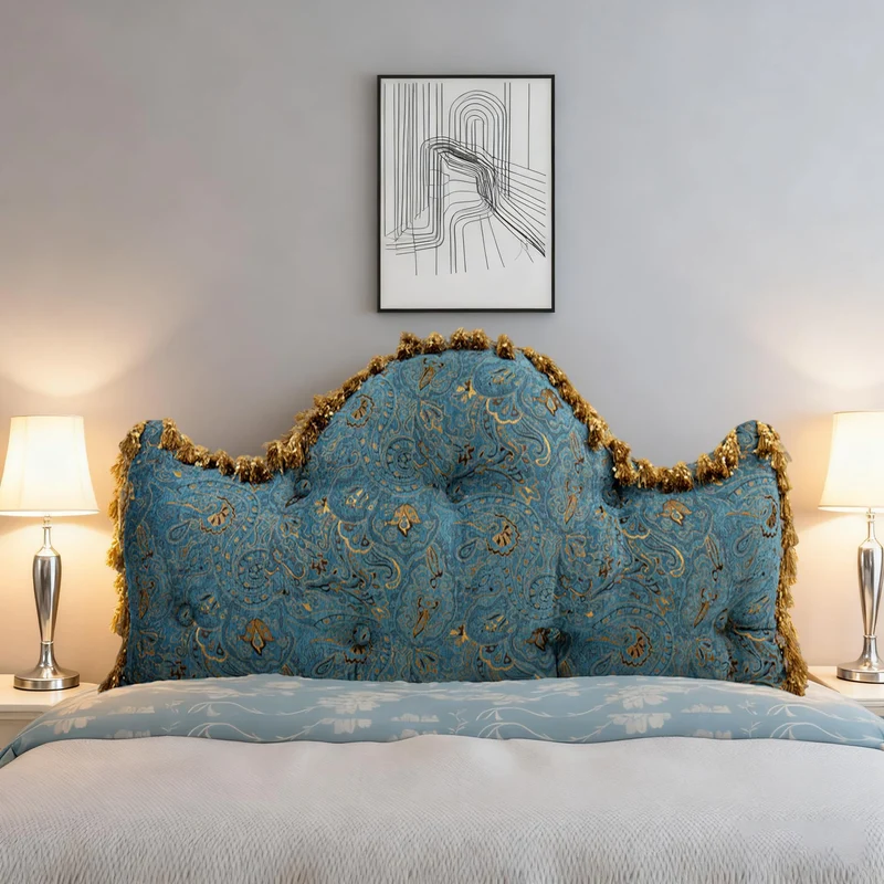 Europäisches Luxus-Kopfteilkissen, Klassisches Vintage-Dekokissen mit gesticktem Blumenmuster, Weich