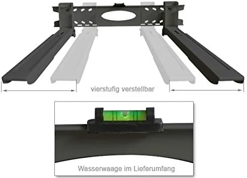 Mikrowellenhalterung Ausziehbar 32-52 cm für Küchengeräte Grill Mini Backofen inkl. Montagematerial