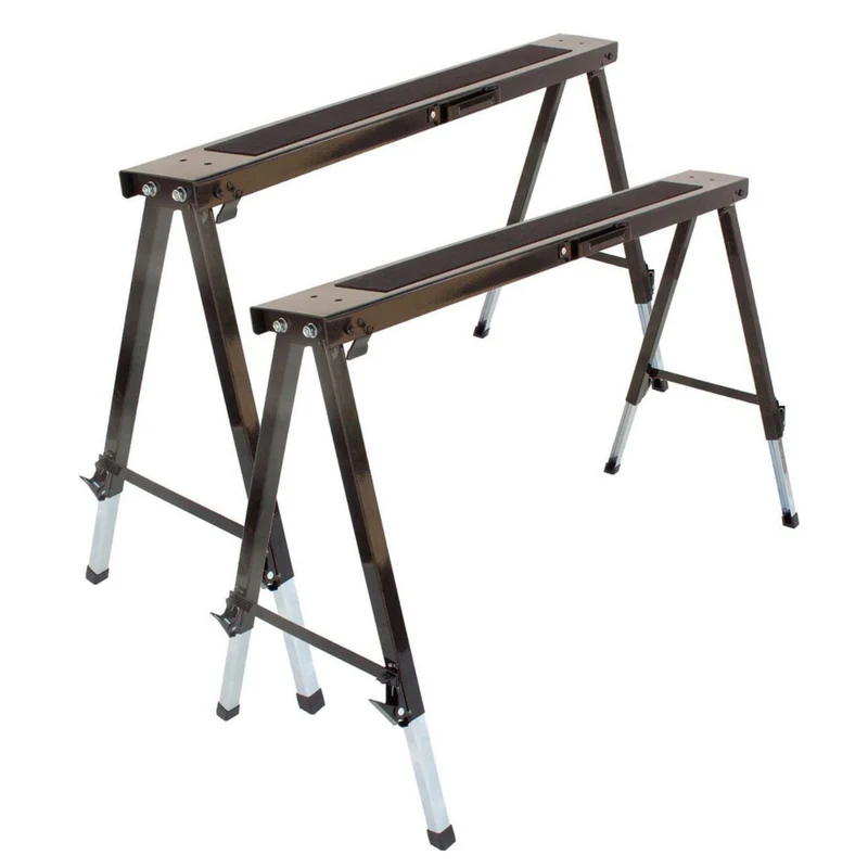 Lemodo Arbeitsbock höhenverstellbar 2er Set, Klappbock Stahl mit 150 kg Tragkraft pro Bock, Anti-Rut