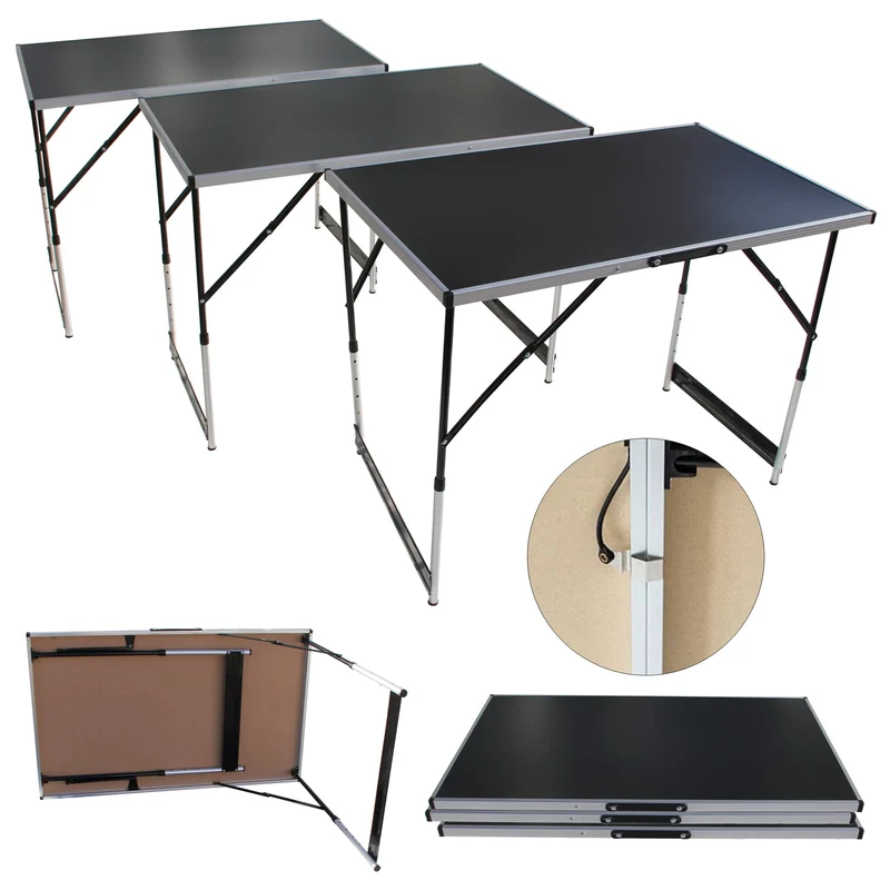 Lemodo Tapeziertisch 3-teilig klappbar – höhenverstellbarer Multifunktionstisch Aluminium mit verstä