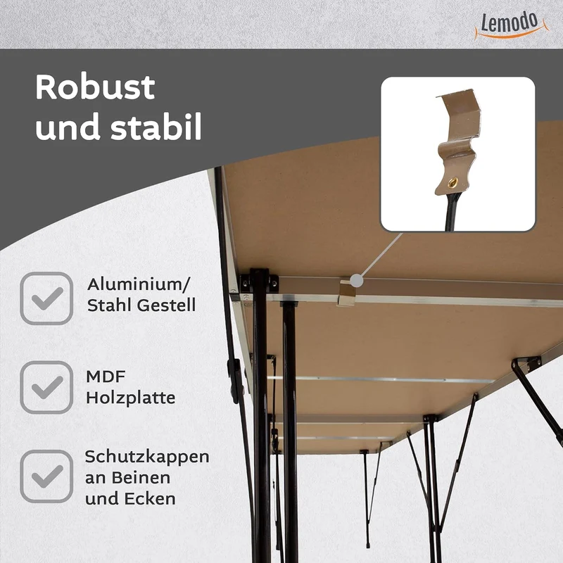 Lemodo Tapeziertisch 3-teilig klappbar – höhenverstellbarer Multifunktionstisch Aluminium mit verstä
