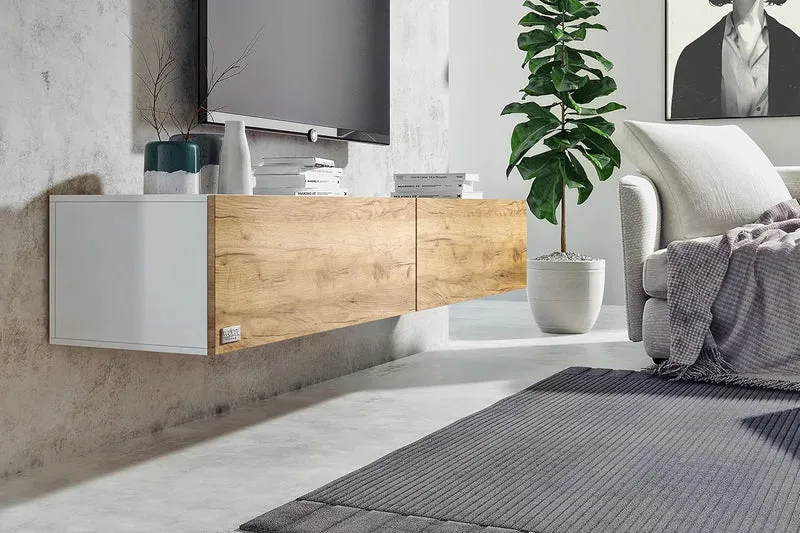 Wuun® TV-Lowboard Somero I 100cm bis 360cm I TV-Schrank & Hängeschrank für Wohnzimmer I Verschiedene