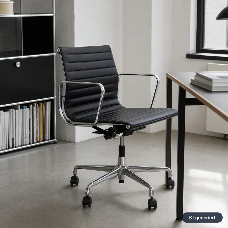 Vitra EA 117 Leder schwarz Alu
