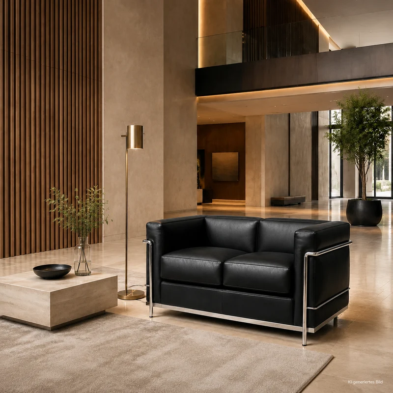 Cassina LC2 2-Sitzer Leder schwarz