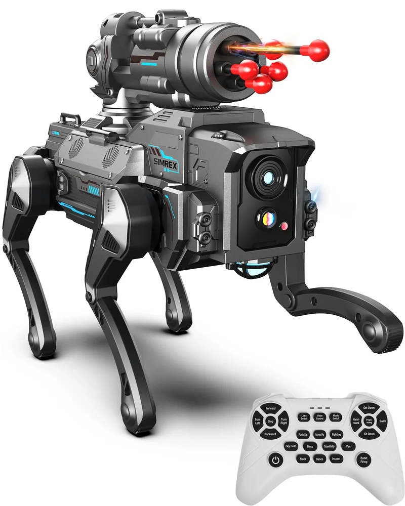 SIMREX Roboter Hund für Kinder, Interaktiver STEM Spielzeug, RC Robot
