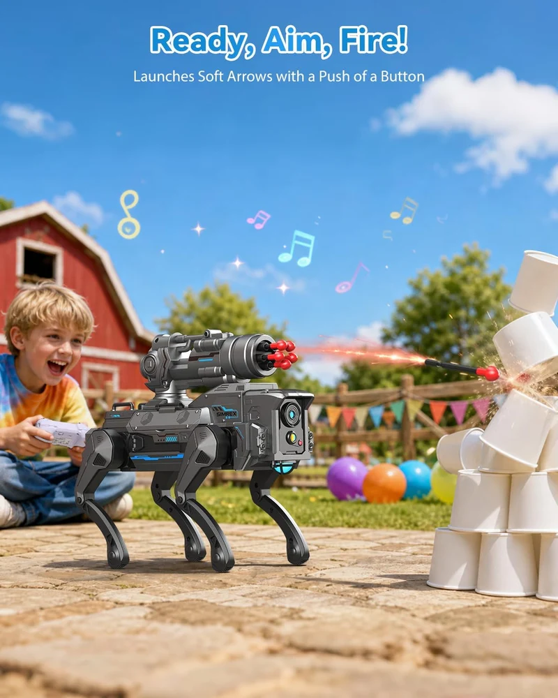 SIMREX Roboter Hund für Kinder, Interaktiver STEM Spielzeug, RC Robot