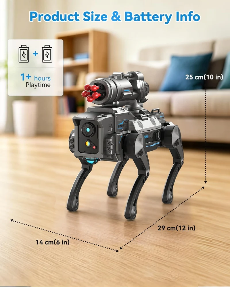 SIMREX Roboter Hund für Kinder, Interaktiver STEM Spielzeug, RC Robot