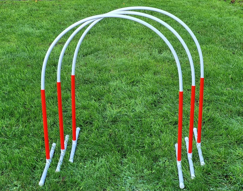 Generisch 3 X NADAC Hoopers Bogen mit Ständer (rot), VDH Konform, Fun-Hoopers