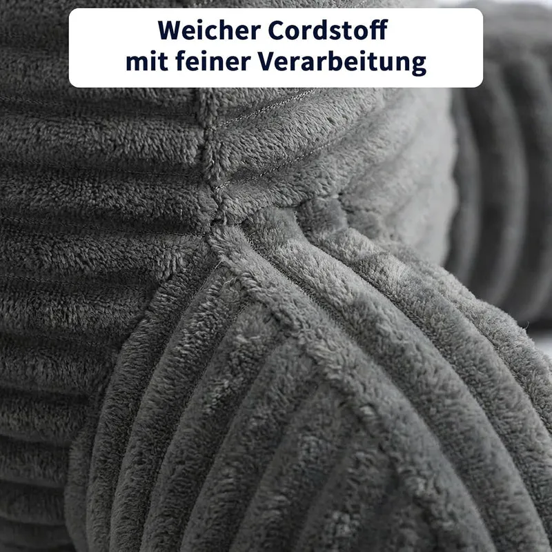 Lesekissen mit Rückenlehne und Armlehnen, Ergonomisches Lesekissen für Bett Sofa Boden, Cordstoff We