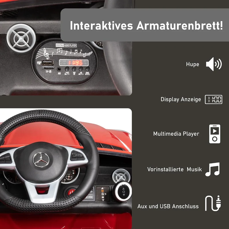 LEMODO Elektroauto rot für Kinder ab 3 Jahre | Kinder-Elektroauto mit Fernbedienung | Kinderauto mit