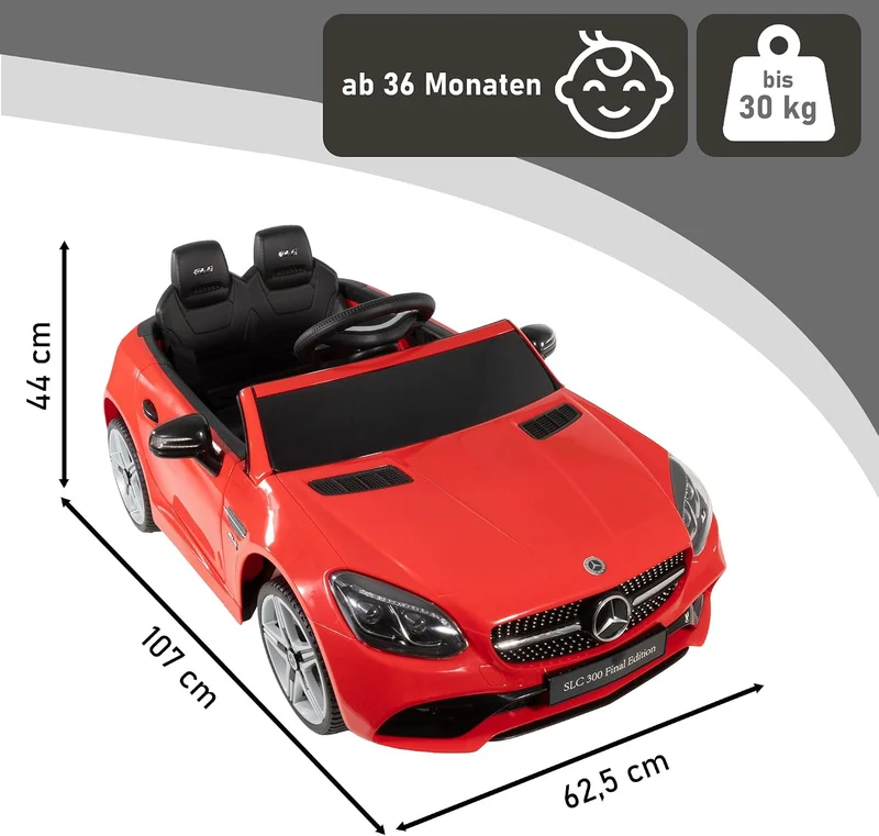 LEMODO Elektroauto rot für Kinder ab 3 Jahre | Kinder-Elektroauto mit Fernbedienung | Kinderauto mit